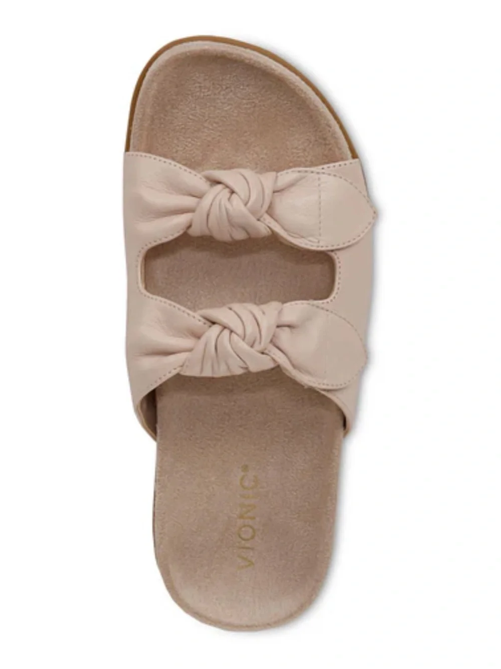 Vionic Elara Cameo Rose Leather Bow Sandals 11